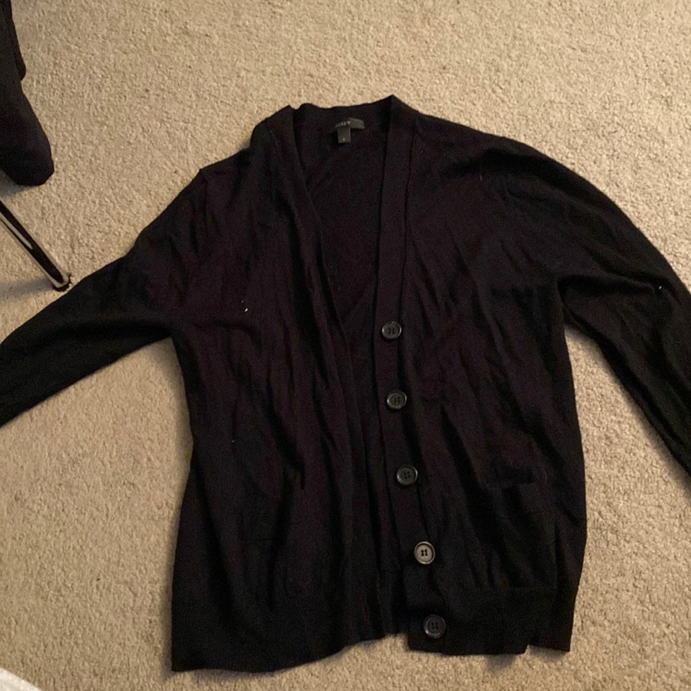 JCrew black cardigan sweater